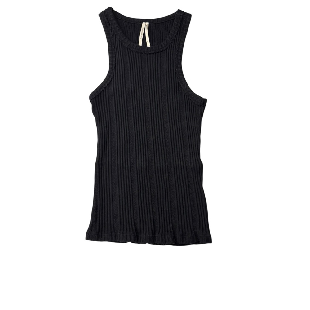 Anthropologie Black Ribbed Tank Top
